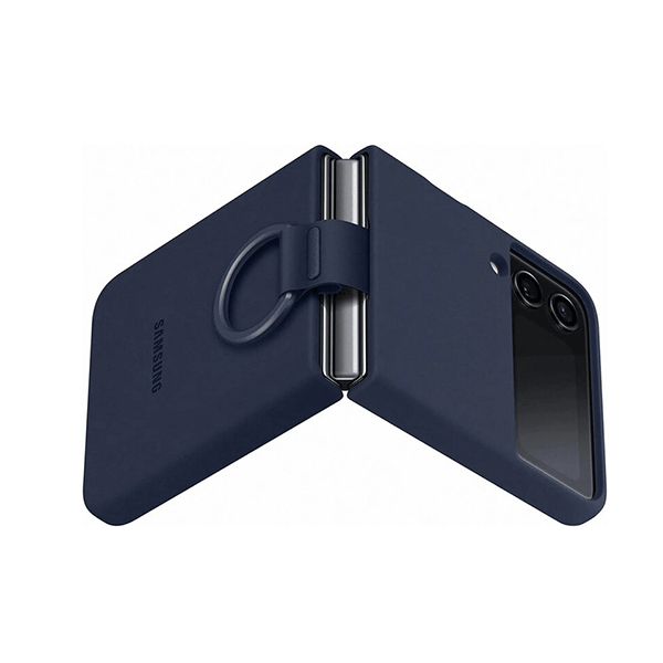 Samsung Silicone Cover with Ring für Galaxy Z Flip 4 Navy (EF-PF721TNEGWW