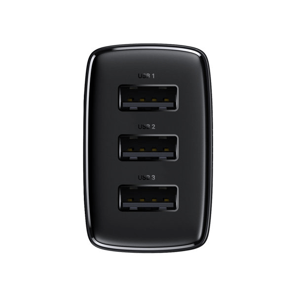 Baseus Compact Ladegerät 3x USB-A 17W schwarz (CCXJ020101)