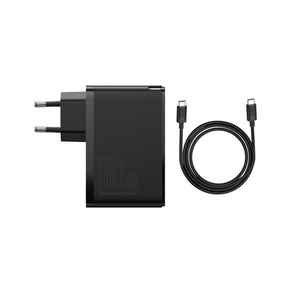 Baseus GaN2 Pro Schnellladegerät 100W USB / USB Typ-C Quick Charge 4+ Power Delivery, schwarz