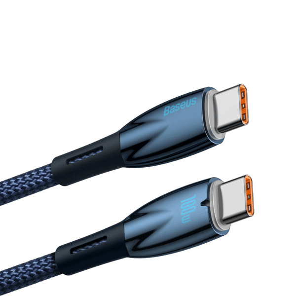 Baseus Glimmer Series Schnellladekabel USB-C zu USB-C 480Mb/s PD 100W blau (2m)