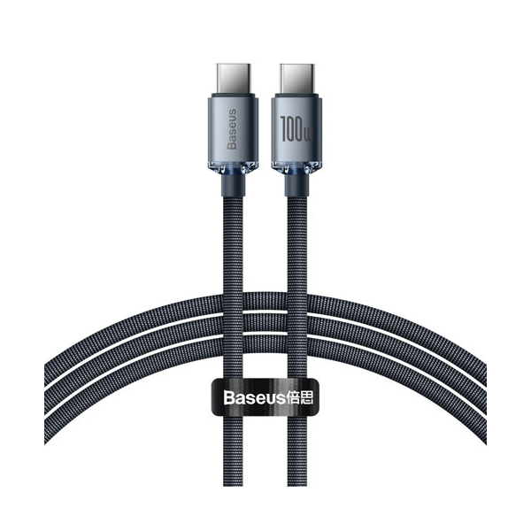 Baseus Crystal Shine Ladekabel schnelles Laden-/Datenübertragung USB-C zu USB-C 100W schwarz (1,2m)