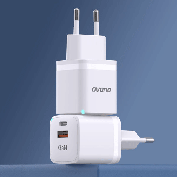 DUDAO Netz-Schnellladegerät GaN 33W PPS USB-C + USB-A Anschluss, weiß (A13Pro)