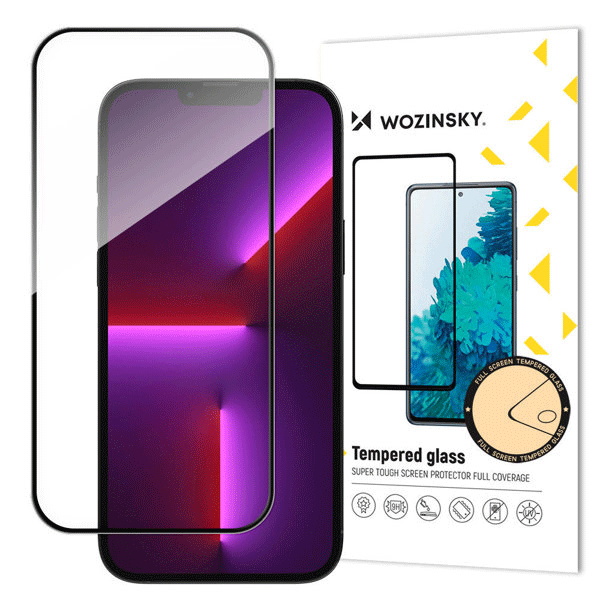 Wozinsky (Full Glue 3D) Displayschutz Panzer-Glas für iPhone 15 PLUS, schwarz