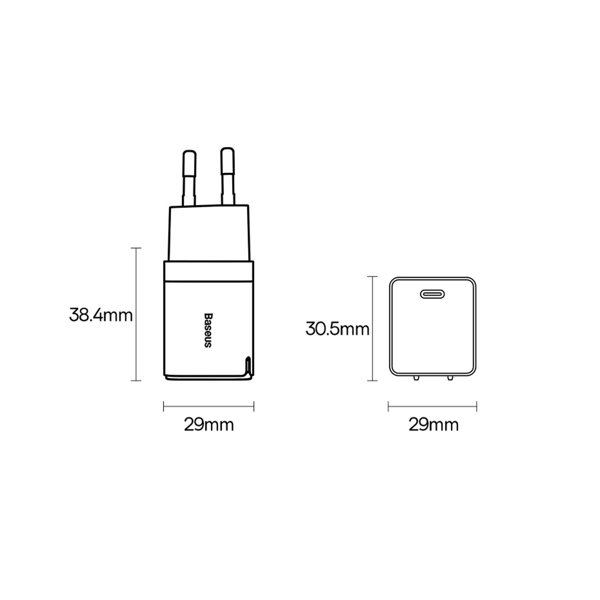 Baseus GaN3 Netz-Ladegerät Schnellladegerät 30W schwarz (CCGN010101)