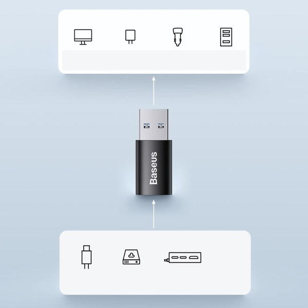 Baseus Ingenuity Series Mini USB 3.1 OTG auf USB Typ C Adapter schwarz (ZJJQ000101)