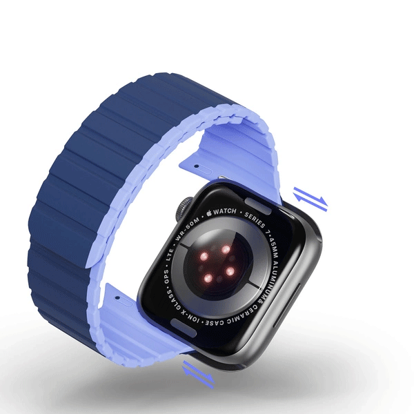 Dux Ducis Magnet-Armband (LD-Version) für Apple Watch SE, 9, 8, 7, 6, 5, 4, 3, 2, 1 (41, 40, 38 mm) Armband, blau