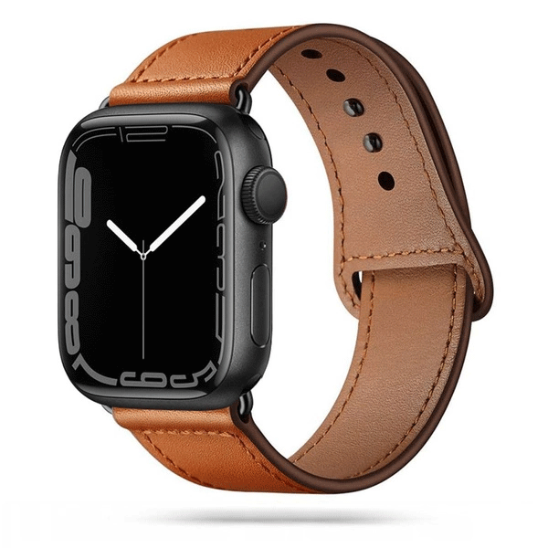 Tech-Protect Leder Fit-Armband für Apple Watch 4 / 5 / 6 / 7 / 8 / 9 / SE / Ultra 1 / 2 (42/44/45/49 mm), braun