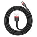 Baseus micro USB Datenkabel/Ladekabel, Nylon Geflochten schwarz / rot (3m)