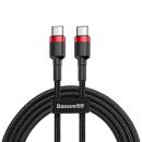 Baseus Cafule Ladekabel/Datenkabel Nylon geflochten USB-C PD / USB-C PD,  PD2.0 -  60W 20V 3A QC3.0 - schwarz/rot (2M)