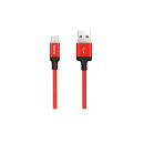 HOCO micro USB Ladekabel X14 1m Nylon geflochten schwarz-rot