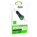 Durata Dreifach KFZ Ladekabel 5.1A USB Anschluß inkl. microUSB Kabel schwarz