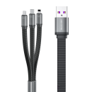 WK Design 3in1 Daten-/Ladekabel für schnelles Laden - USB Typ C / Lightning / Micro-USB 6A schwarz