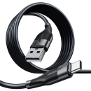 WK Design King Kong 2. Gen Flat USB zu Lightning - schnelles Laden-/ Datenkabel 6A 1,3m, schwarz