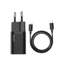 Baseus Super Si mini Schnellladegerät 1C 25W inkl. Kabel (1m) Typ-C zu Typ-C 3A schwarz (TZCCSUP-L01